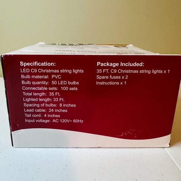 50 LED bulbs Pure White Christmas String Lights Indoor and Outdoor String Lights - Picture 4 of 8